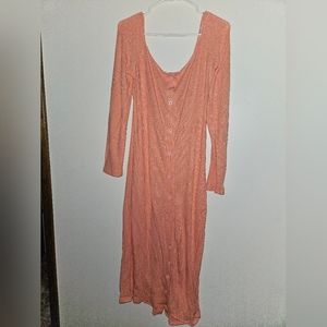 Shein Peach Off Shoulder Body Con Dress